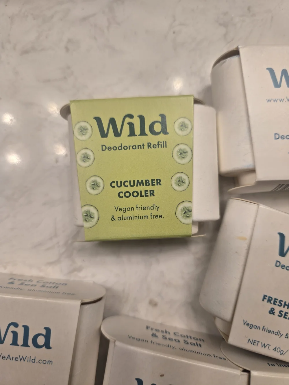 Wild Deodorant Refills - Fresh Cotton & Sea Salt + Cucumber Cooler